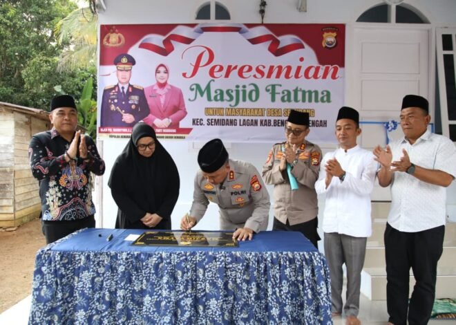 Kapolda Bengkulu Resmikan Masjid Fatma, Wujud Bhayangkara Jelajah Berkah di Bengkulu Tengah