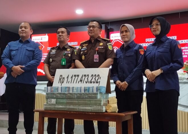 Kejati Bengkulu Terima Rp1,1 Miliar Uang Titipan Kerugian Negara Kasus Korupsi PLTA Musi