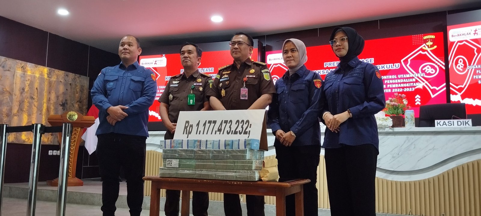 Kejati Bengkulu Terima Rp1,1 Miliar Uang Titipan Kerugian Negara Kasus Korupsi PLTA Musi