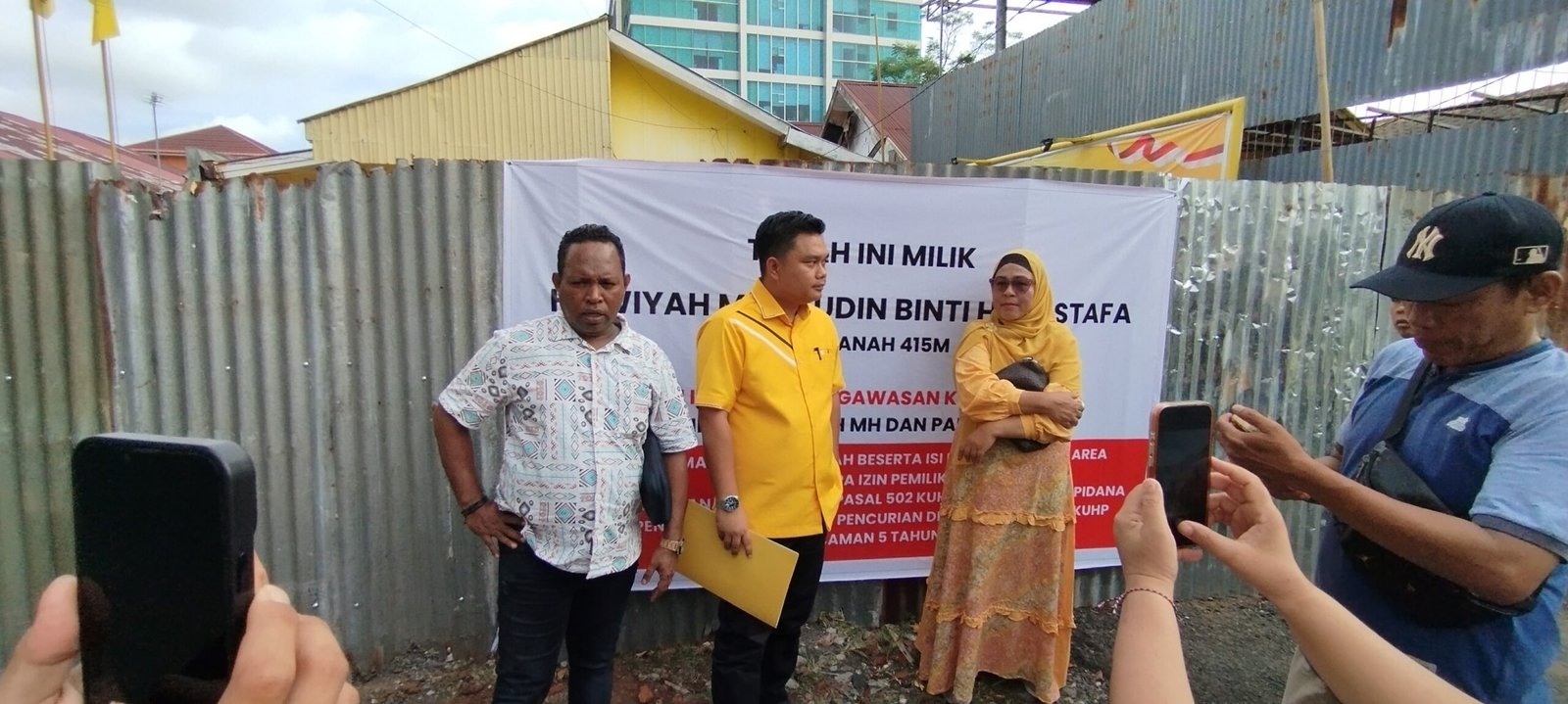 Lahan seluas 415 meter persegi yang diklaim ahli waris Hawiyah Mahyudin Binti H. Mustafa yang diatasnya berdiri Kantor DPD Partai Golkar Kota Bengkulu.