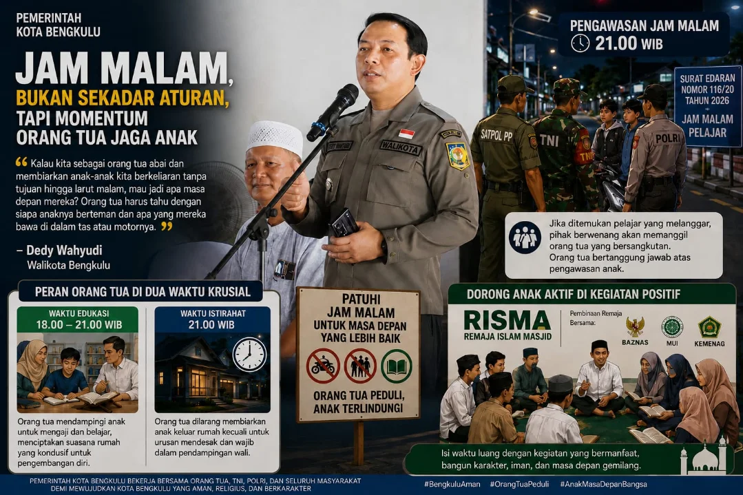 Pemberlakuan Jam Malam Untuk Pelajar, Walikota: Momentum Orang Tua Jaga Anak